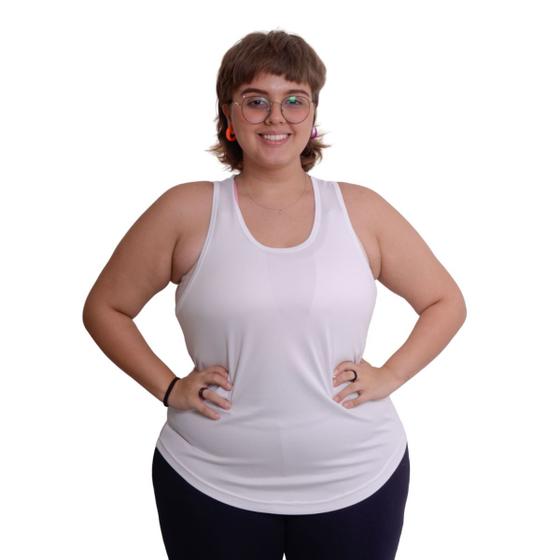 Imagem de Regata Feminina Plus Size Blusa Academia Dry Fitness Malha Fria