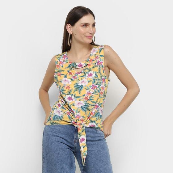 Imagem de Regata Flora Zuu Estampada Nó Feminina