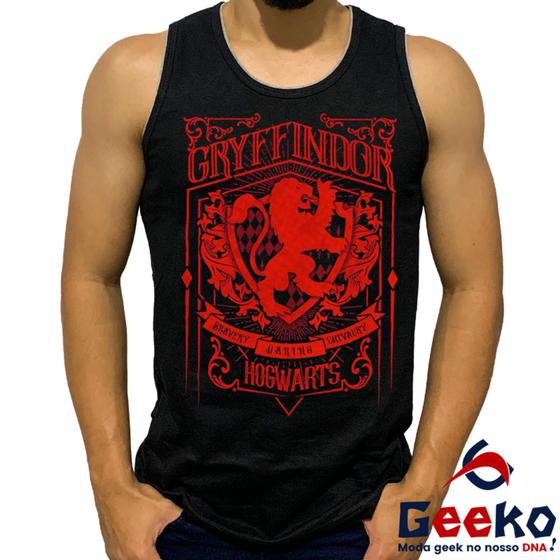 Imagem de Regata Grifinória 100% Algodão Harry Potter Hogwarts Gryffindor Camiseta Regata Geeko 02