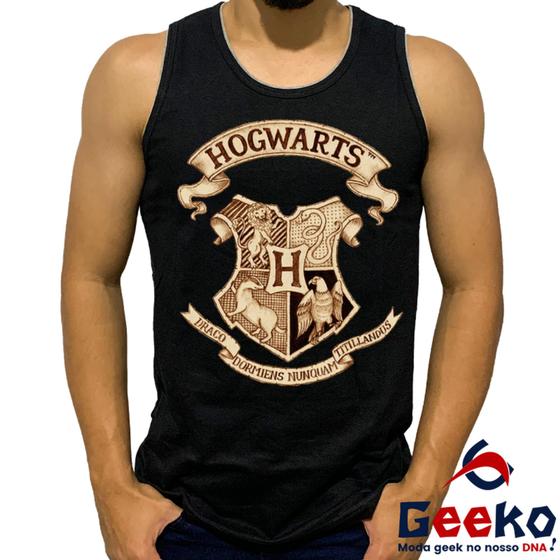 Imagem de Regata Hogwarts 100% Algodão Harry Potter Camiseta Regata Geeko 01