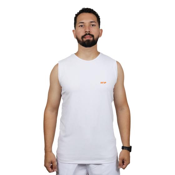 Imagem de Regata Masculina Camiseta Masculina Fit Treino Corrida Academia Basica Para Ir A Praia Verão Tecido Com Elastano Fresco Sol