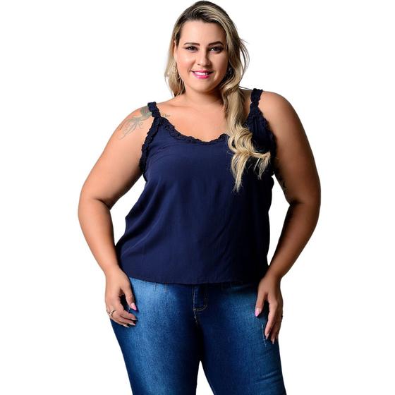 Imagem de Regata Plus Size Alça com babados