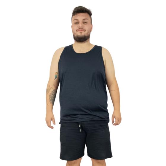 Imagem de Regata Plus Size Masculina Básica Dry Fit Academia Treino