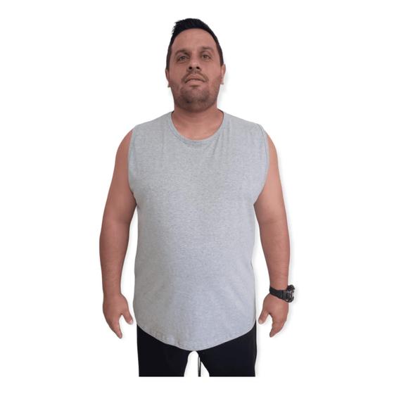 Imagem de Regata Plus Size Masculina De Algodão Camiseta Grande