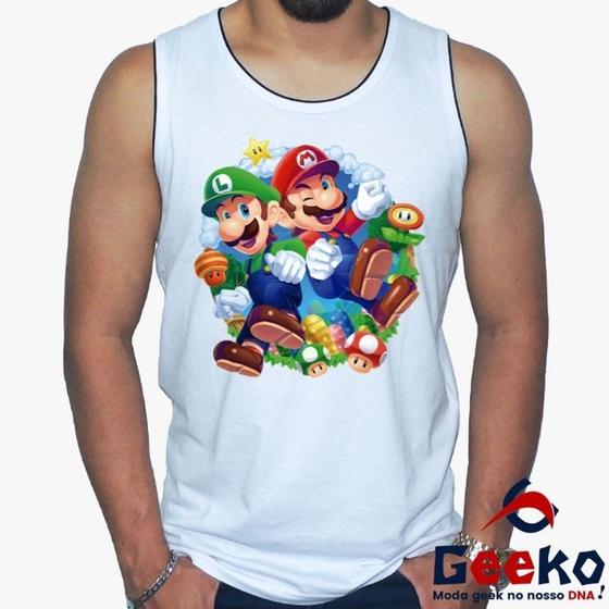 Imagem de Regata Super Mario e Luigi 100% Algodão Super Mario Bros Geeko