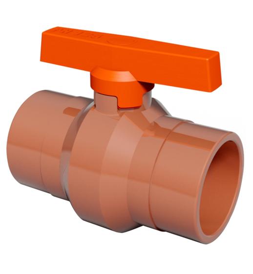 Imagem de Registro De Esfera Solda Pvc Marrom Com Bitola 75mm Com o sistema TAQ e V.A.R Durín