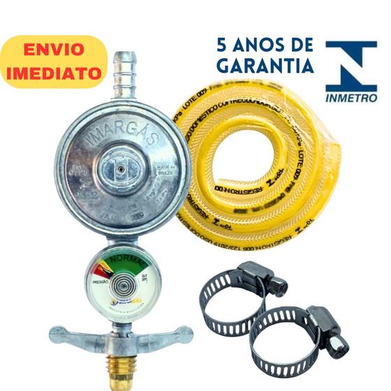 Registro De Gas para Fogao Regulador com Mangueira de Cozinha Botijão ...