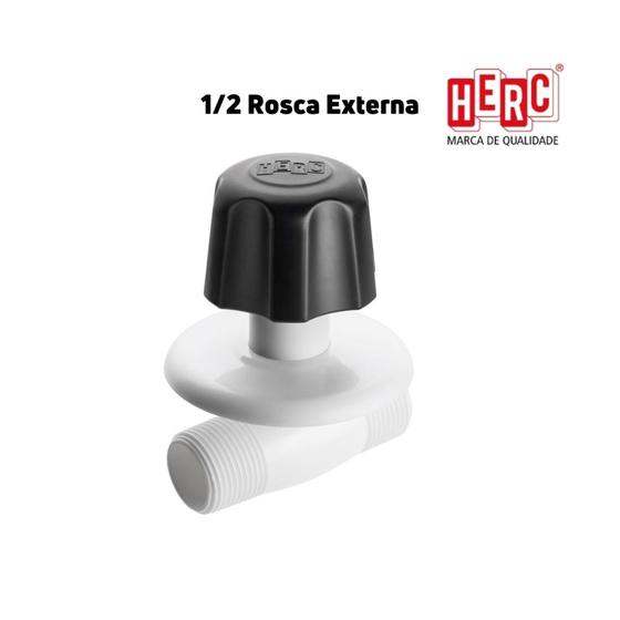 Imagem de Registro de Pressão Rosca Externa 1/2" em PVC Herc com Canopla