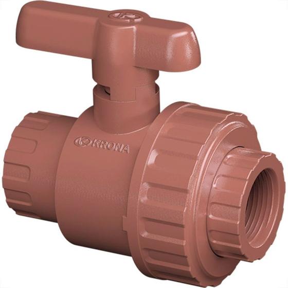Imagem de Registro Esfera Pvc Com Uniao Rosca Interna Krona 1/2''