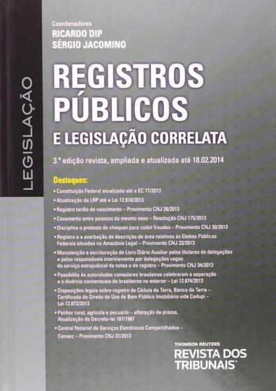 Imagem de Registros Públicos e Legislação Correlata