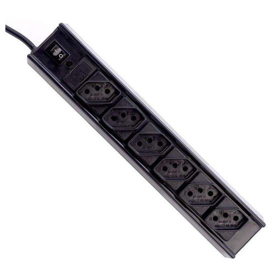 Imagem de Régua 6 Tomadas Com Proteção Fusível Chave Led Filtro C3Tech - C3 Tech