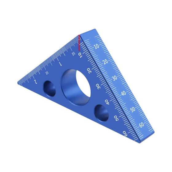 Imagem de Régua Angular de Alumínio com Escala Métrica - 45° e 90° - Ferramenta de Precisão Multifuncional