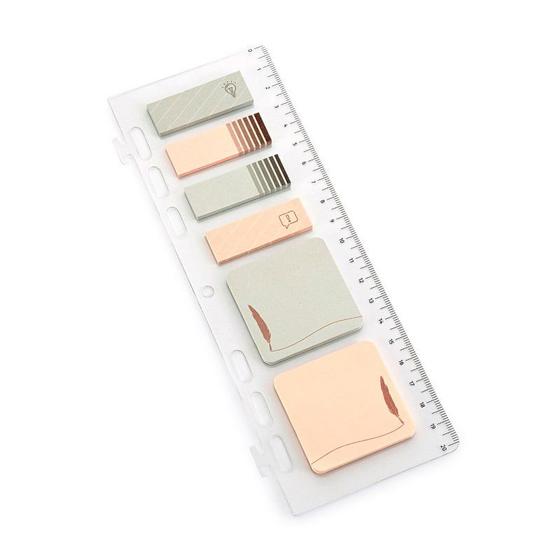 Imagem de Régua com Sticky Notes 8,0 x 20,5 para Fichário ou Caderno Wire-o Systemflex Smart - Tons Pastel