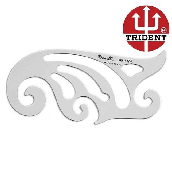 Imagem de Régua Curva Francesa Trident Desetec 16x7,5cm Mod.1105