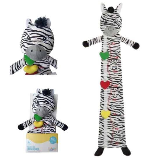 Imagem de Régua de Medida Crescimento Infantil Criança Zebra Pelucia