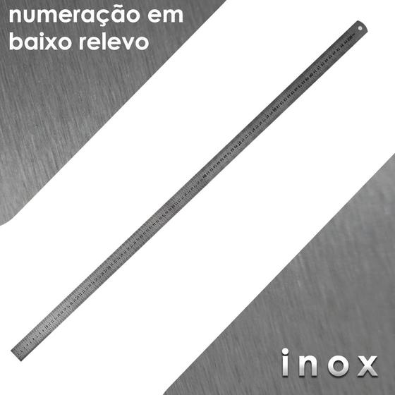 Imagem de Régua De Metal - Aço Inox - 1 Metro  - brx