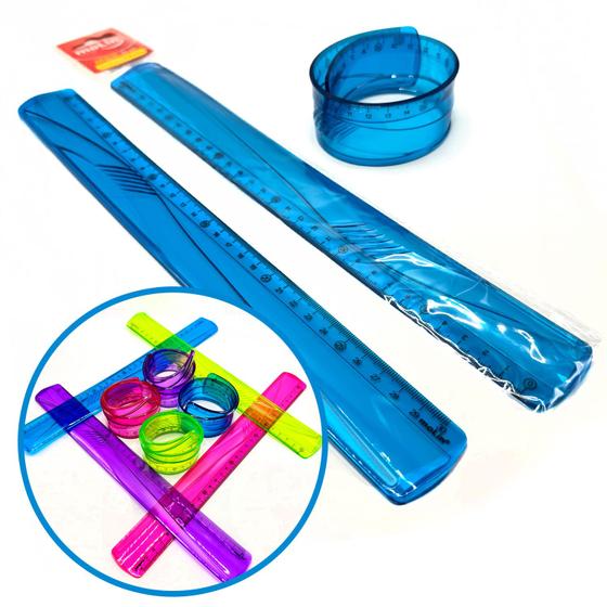 Imagem de Regua Escolar 30cm Flexivel Resistente Dobravel de Plastico