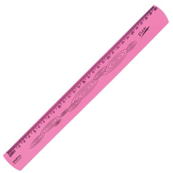 Imagem de Régua Escolar Flexível 30cm Colorida Rosa Neon WALEU