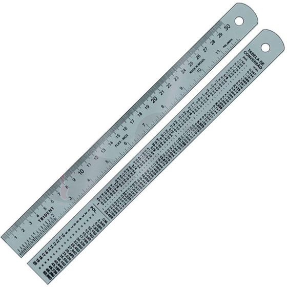 Imagem de Régua Ferragista em Aço Inox Trident com 30 cm - Ref. FLEX-30