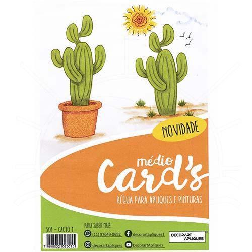 Imagem de Régua Médio Cards Apliques e Pinturas - Cactos 01