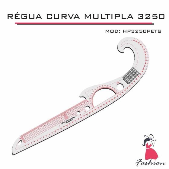 Imagem de Régua Múltipla Curva Patchwork Costura Modelista 3250 Petg