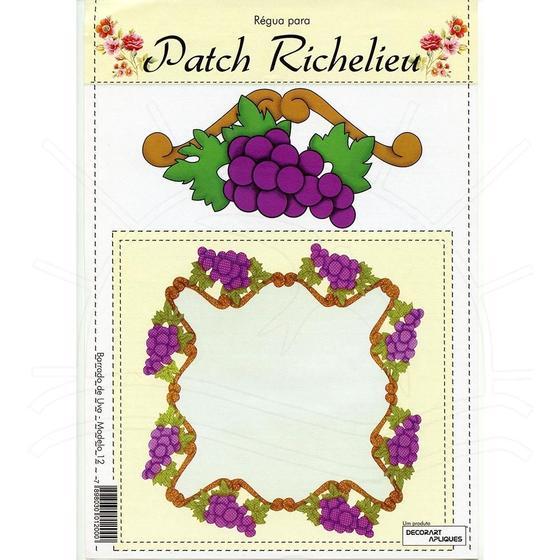 Imagem de Régua para Patch Richelieu Márcia Caires Modelo 12 - Barrado de Uvas