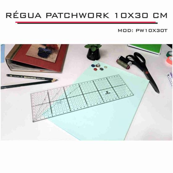 Imagem de Régua Patchwork Scrapbook Corte Artesanato 10x30 cm - Fenix