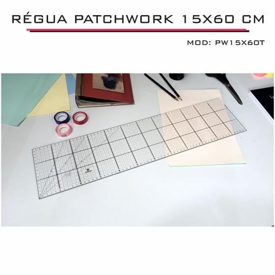 Imagem de Régua Patchwork Scrapbook Corte Artesanato 15x60 cm - Fenix