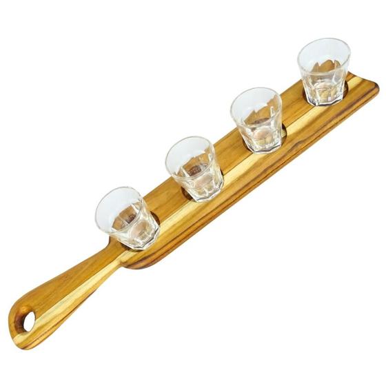 Imagem de Régua Shot Tequila Cachaça com 4 copos Drink