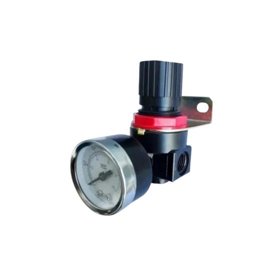 Imagem de Regulador De Pressão De Ar Para Compressor Com Manômetro 1/4