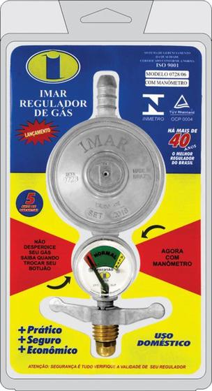 Regulador para Gás Imar sem Mangueira com Manômetro - Arim Menor preço em Regulador para Gás Imar sem Mangueira com Manômetro - Arim