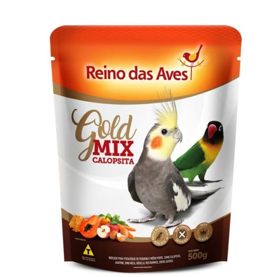 Imagem de Reino das aves Gold mix Calopsitas com Própolis 500gr