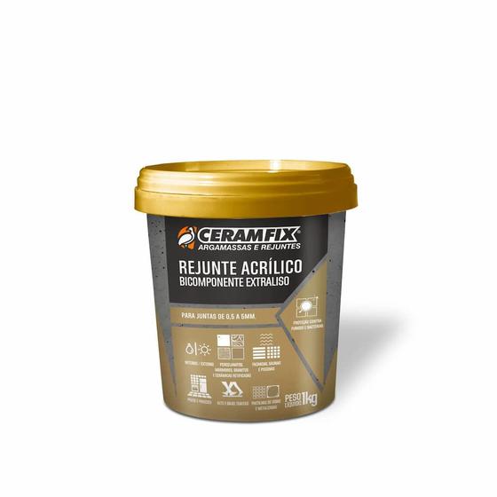 Imagem de Rejunte Acrílico Biocomponente EXTRALISO Grafite Ceramfix - 1KG