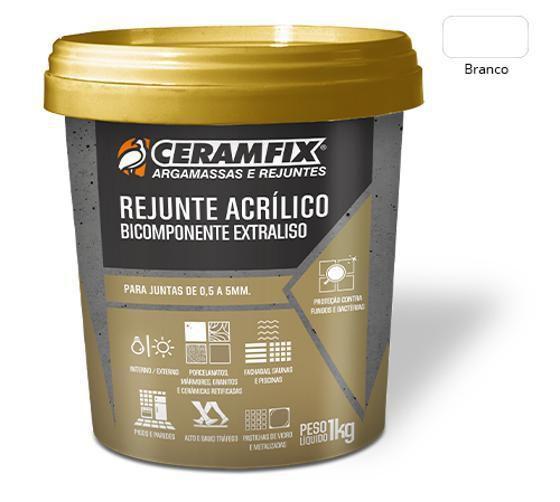 Imagem de Rejunte Acrílico Ceramfix Branco 1Kg