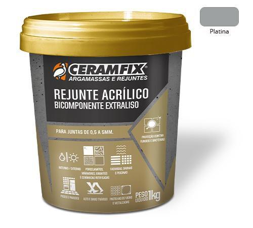 Imagem de Rejunte Acrílico Ceramfix Platina 1kg