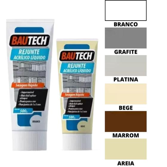 Menor preço em Rejunte Acrílico Líquido Pronto Bautech  470g - Cores