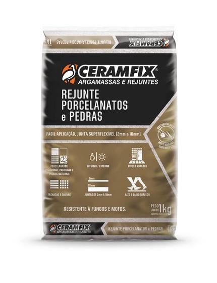 Imagem de Rejunte marrom café porcelanato e pedras 1kg (plus) - ceramfix