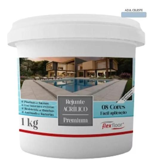 Imagem de Rejunte Para Piscina Acrílico Flexfloor 1kg Azul Celeste