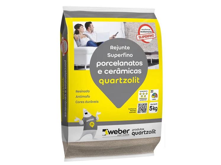 Imagem de Rejunte Porcelanato Cerâmica Super Fino Resinado 5kg Quartzolit Várias Cores