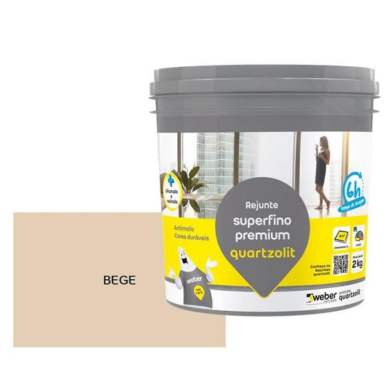 Imagem de Rejunte Superfino Premium Bege Preto 2Kg Quartzolit