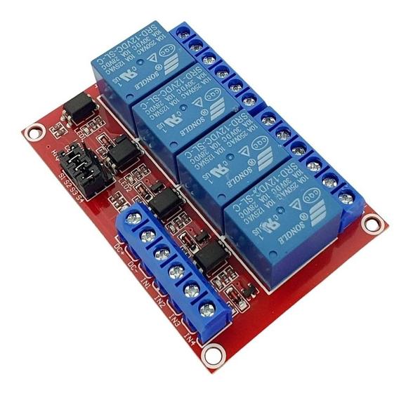 Imagem de Rele 12V 4 Canais Modulo Para Arduino Nodemcu Esp8266 Automação