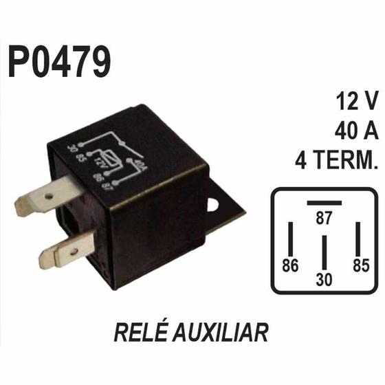 Imagem de RELE AUXILIAR para UNIVERSAL 12V 40AMP COM SUPORTE (4 SAIDAS