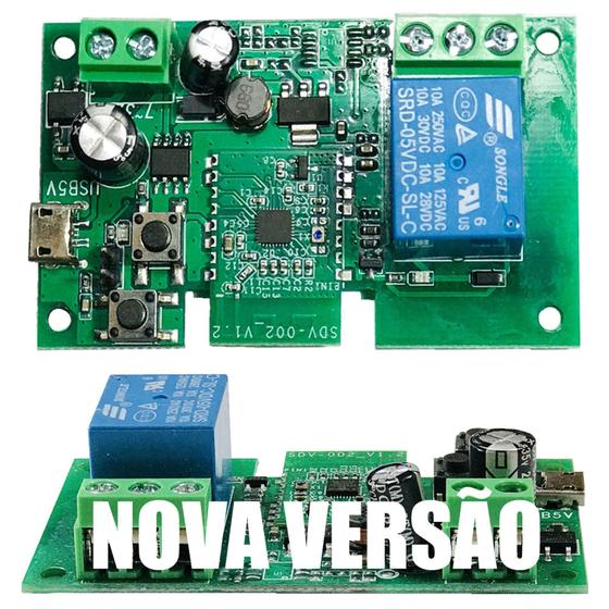 Imagem de Relé Contato Seco Wi-fi Pulso 1ch Portão Garagem Fechadura 7v 12v 32v Ewelink Automação Alexa Sonoff