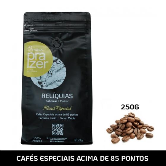 Imagem de Relíquias Blend Café Especial O Meu Prazer Cafés Especiais Grãos Torrados 85 pontos acima 250g