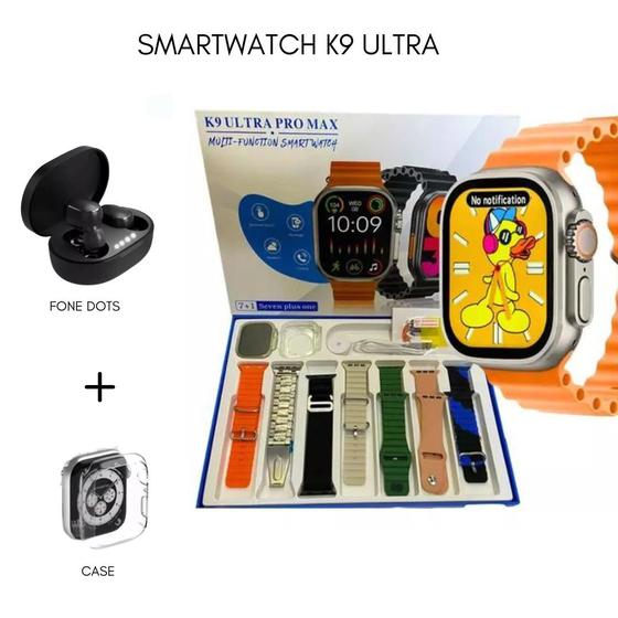 Imagem de Relógio 2024 Smartwatch K9 ULTRA PR0 MAX 7 PULSEIRAS faz e recebe ligações