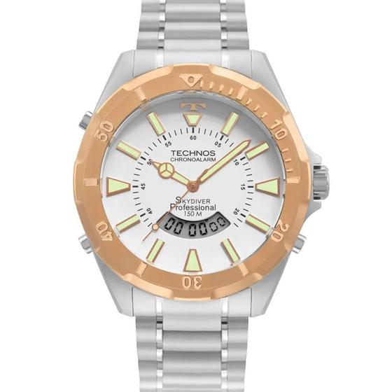 Relógio Anadigi Masculino Prata Technos Skydiver - WT205GC/1B Menor preço em Relógio Anadigi Masculino Prata Technos Skydiver - WT205GC/1B