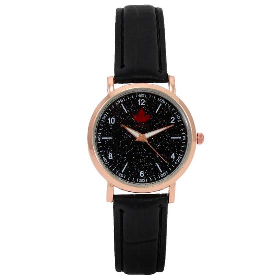 Imagem de Relógio Analógico Feminino Pulseira de Couro Rose Social Original Quebec 