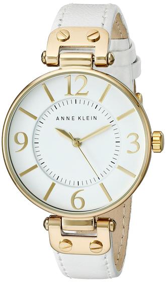 Imagem de Relógio Anne Klein 109168WTWT com pulseira de couro dourada feminina