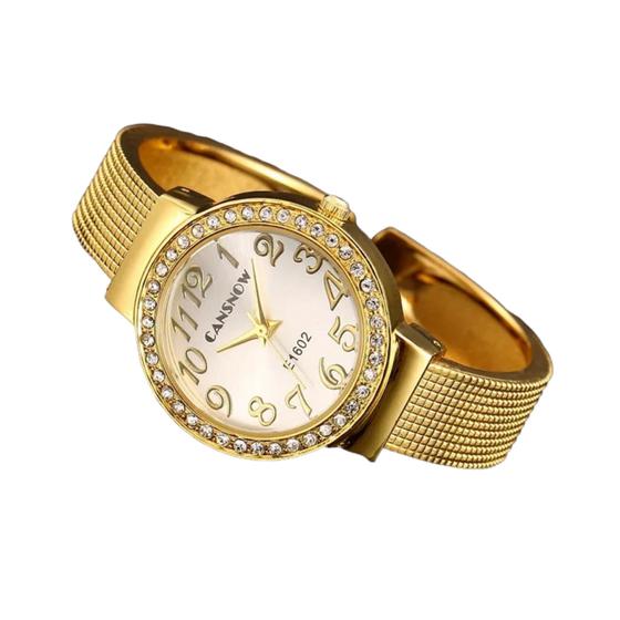 Imagem de Relógio Bracelete Feminino Cansnow Luxo C38 Aço Inoxidável