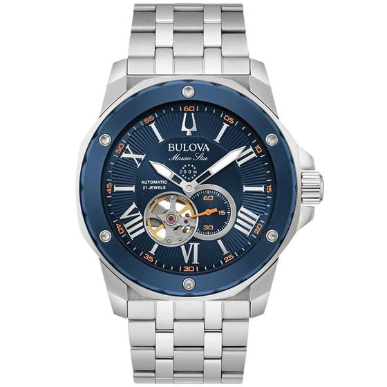 Imagem de Relógio Bulova Masculino Ref: 98a302 Automático Prateado Marine Star